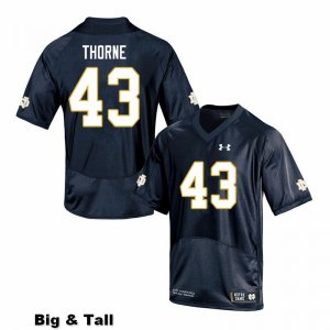 Notre Dame Fighting Irish Men's Marcus Thorne #43 Navy Under Armour Authentic Stitched Big & Tall College NCAA Football Jersey ENE5799ZO